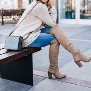 Vince Camuto Gray Suede Over The Knee Boot